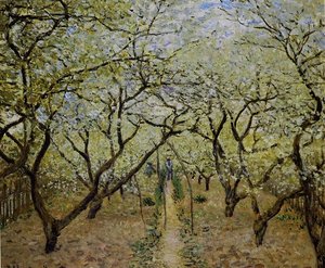 Kvetouci üzgün Jablonovy üzgün Francais: Verger en fleurs by Claude Monet